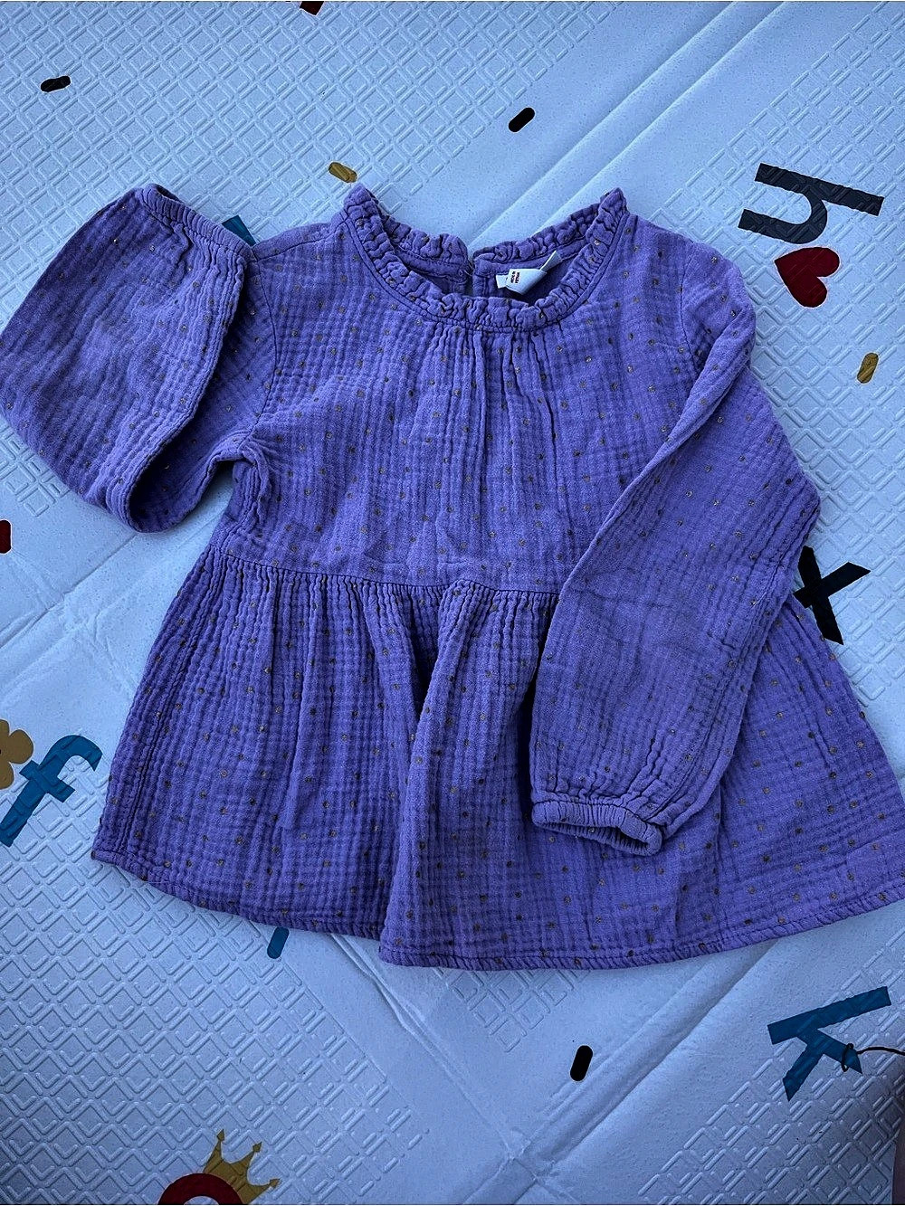 Cat & Jack Girls Purple Polka Dot Top Size 5T